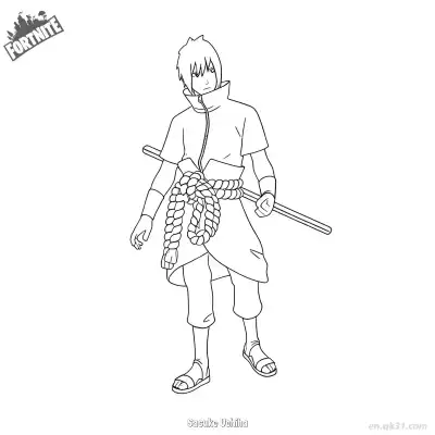 Free printable Sasuke Uchiha 02 Coloring Page - Free PDF Printable Fortnite Coloring Sheets coloring page